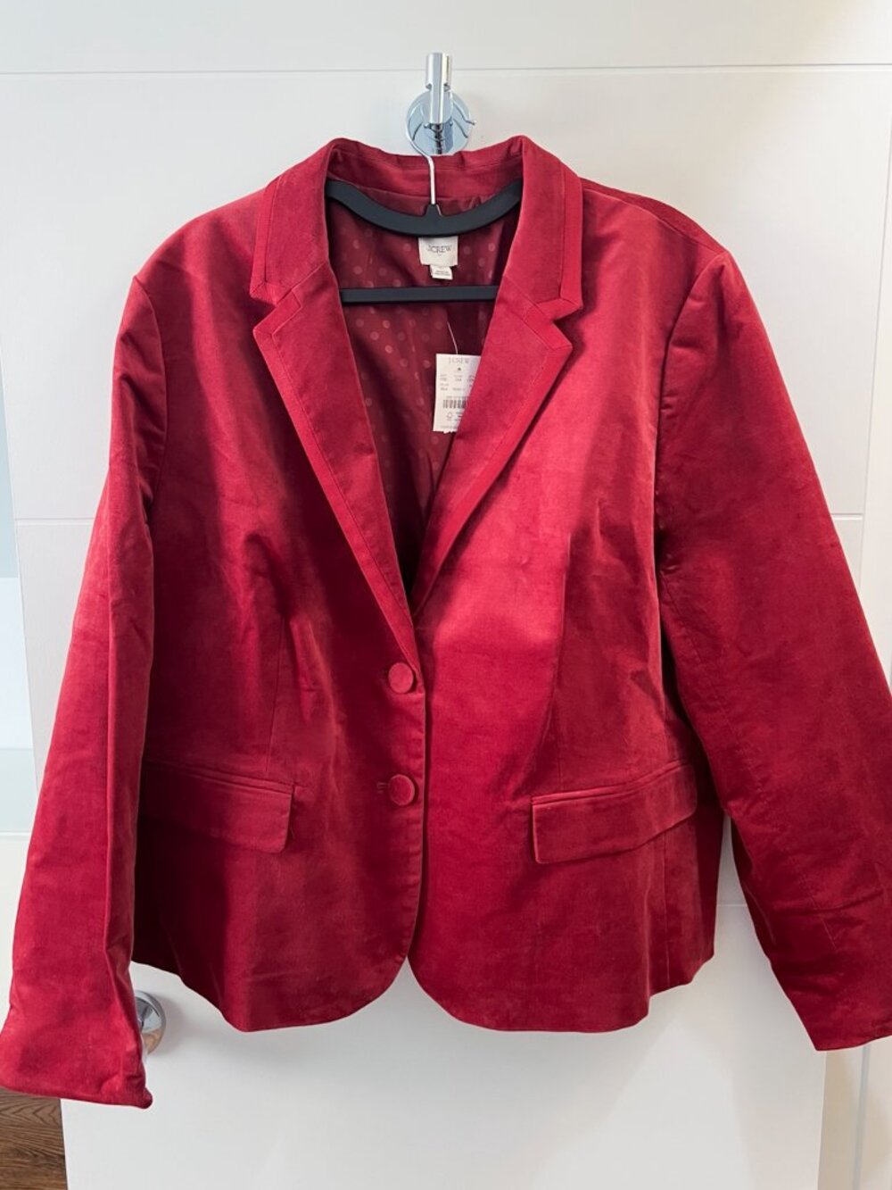 JCrew Velvet schoolboy blazer in Berry Sangria color size 22